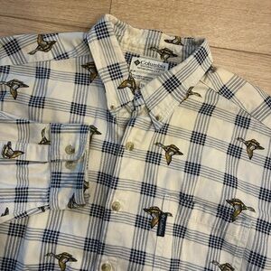 Vintage Columbia Men’s Button Down Cotton Long Sleeve Duck Shirt Size XL